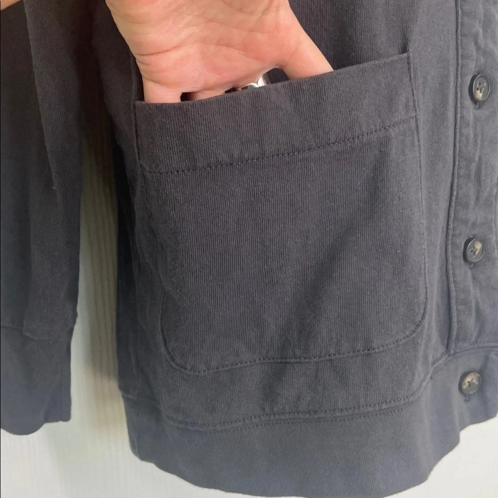 Madewell - Gun Metal Button Down 2 Pocket Lightweight Long Sleeve Cardigan SZ XS